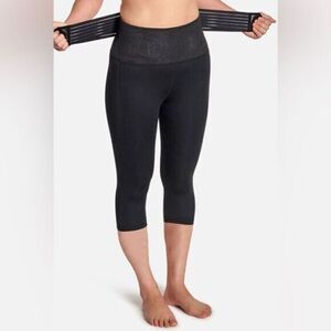 NWT Tommie Copper Plus Size Black Adjustable Back Support Capri Leggings -  3XL